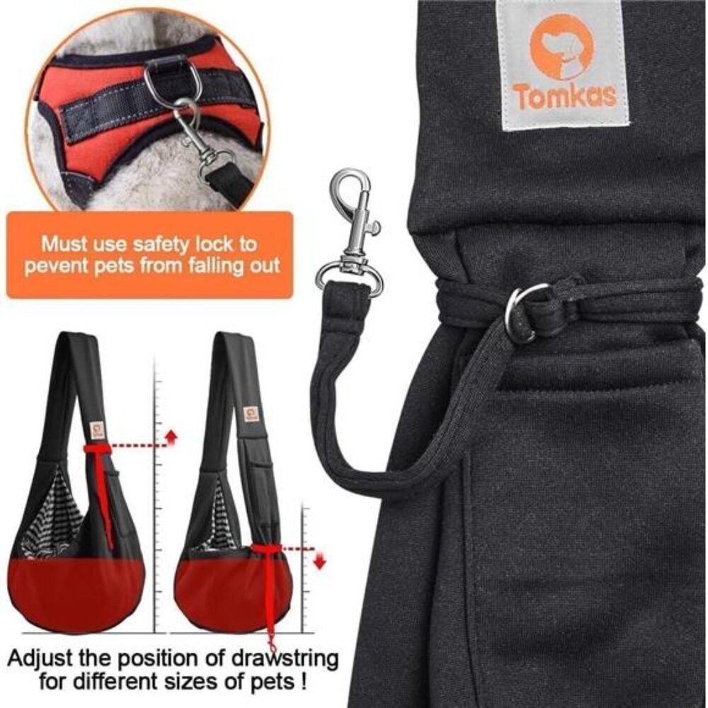 Small Dog Sling Carrier Classic Pocket & Classic Strap for 3-10 lbs Pets - Picture 6 of 8